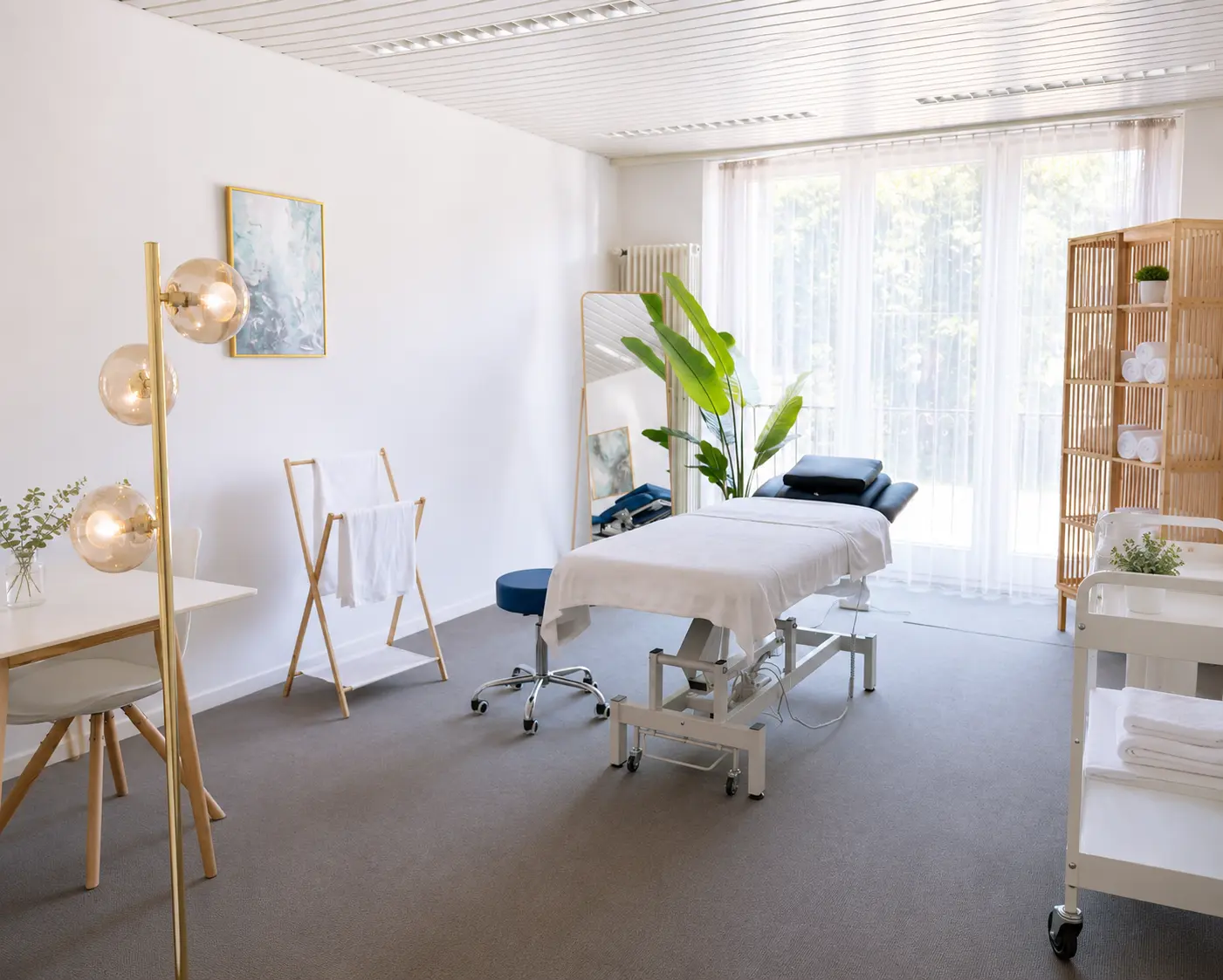 Behandlungsraum an der Holzmoosrütistrasse – Massagepraxis für den Bezirk Höfe